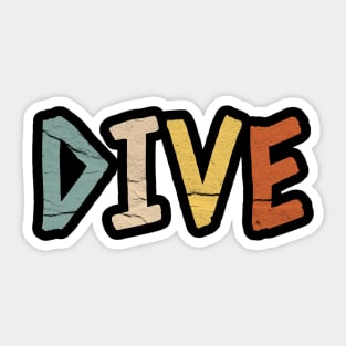 Retro Dive Vintage Diving Springboard Sticker